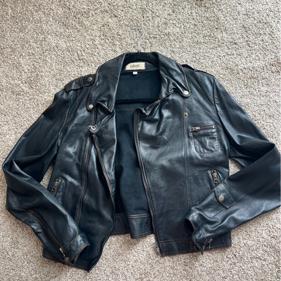 Free People midnight leather jacket - Picture 2 of 3
